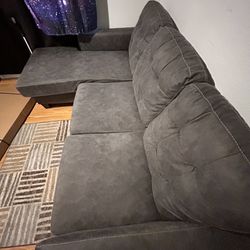 Dark Gray Couch With Chaise Lounge