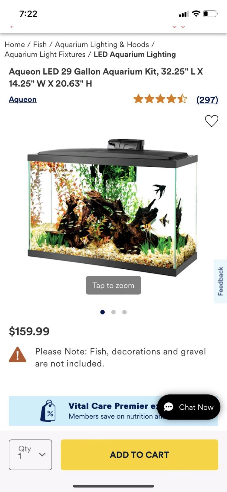 Never used 29 Gallon Aquarium Kit,