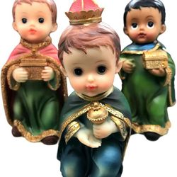 Turtle King Nativity Set for Holiday Figurines Three Kings Wise Men Resin Indoor.