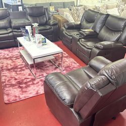 🔥Brand New Manual Reclining Sofa Set 🔥Only $49 Today And Pay Later With Or Without Credi🔥