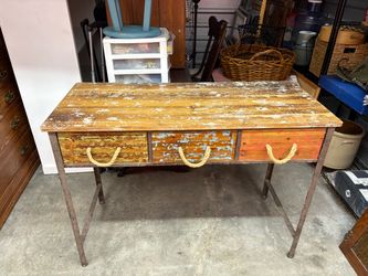 Table/desk/3 drawer table/beach table /cottage table