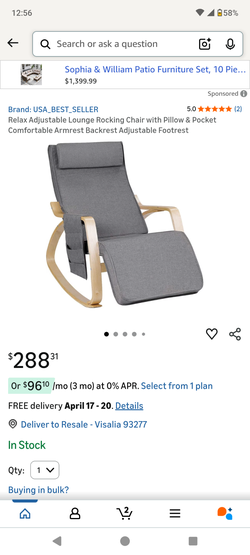 Rocking Chair, Comfortable Upholstered Nursery Rocker with Solid Birch Wood Frame, Fabric Accent Chair for Living Room, Bedroom and Reading Nook,