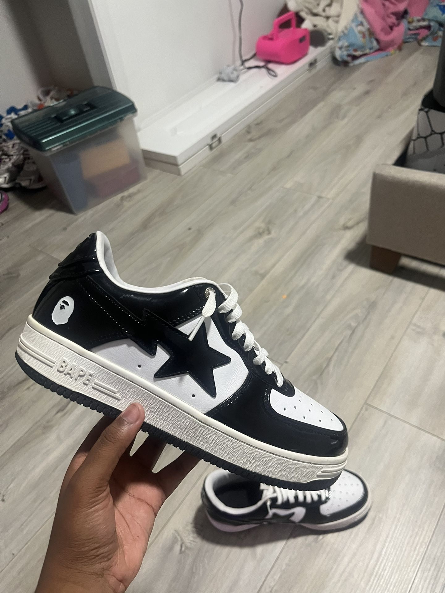 Black And White Bapesta Size 8.5