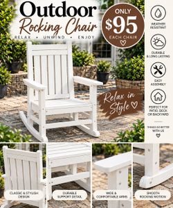 White Outdoor Rocking Chair NEW