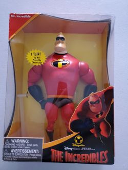 MR INCREDIBLE, BATTERIES INCLUDED NEVER BEEN OPENED. GREAT CHRISTMAS GIFT 