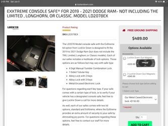 ** Reduced**2019 Ram Center Counsel Safe