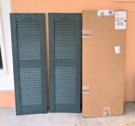 Standard Louver Exterior Vinyl Shutters Heritage Green