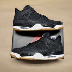 Nike Air Jordan 4 Retro Laser Black Mens size 14 Rare!