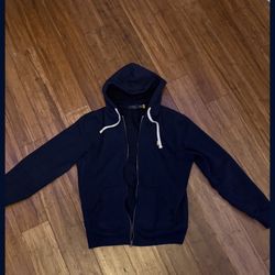 Polo Ralph Lauren Zip up hoodie-Navy blue (Size medium)
