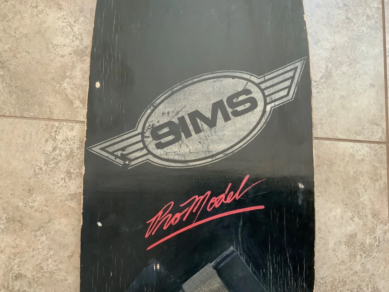 Vtg Sims “PRO MODEL” Rare w Skegs(NO EDGES) & Original Sims Bindings