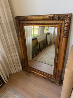 Vintage Ornate Carved Wood Mirror