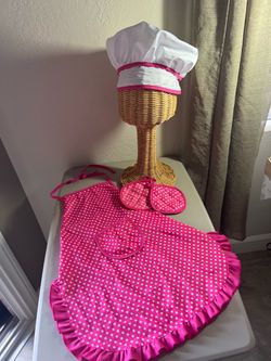 Kids Pink Polka Dot Chef Dress Up Set- unused duplicate