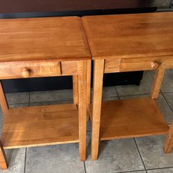 Matching Wooden End Tables (2) Read Description 