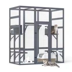 "71 inch tall Large Catio Cat Enclosure Playpen, Sun Panel Roof  "