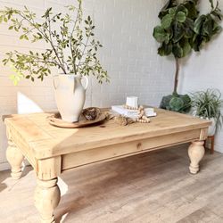 Vintage Farmhouse Solid Wood Coffee Table