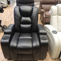 Leather Power Recliner — Synergy (Black) 1900K54985PHR01