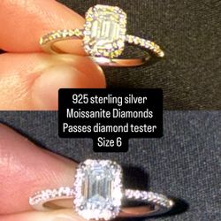 Size 6 Emerald Cut Engagement Ring