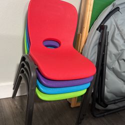 4 Kids Plastic Chairs - Excellent Condition