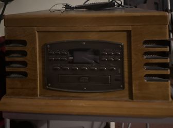 Radio De Madera Con Control Am FM Disco De Vinil 