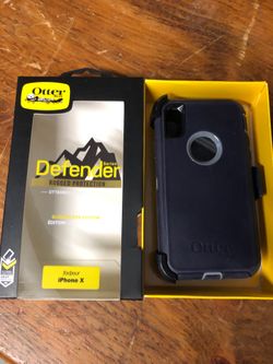 iPhone X Otterbox dark blue