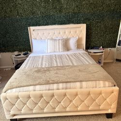 Beige Queen Bed Frame