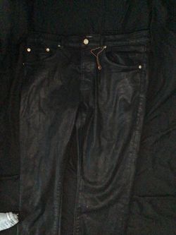 Black purple jeans