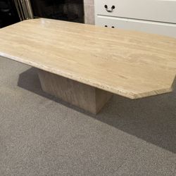 Large Italian Travertine Coffee Table