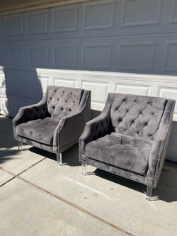 Velvet Tufted Accent Chairs! $229/EACH