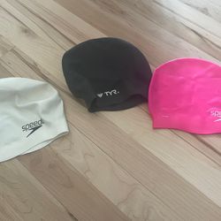 Set Of 3 Speedo swimcaps