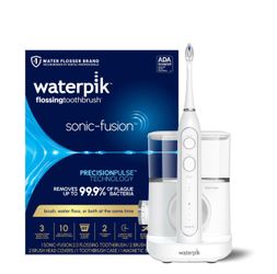 Waterpik Sonic-Fusion 2.0 Professional Flossing Electric Toothbrush with Water Flosser Combo In One, White SF-04