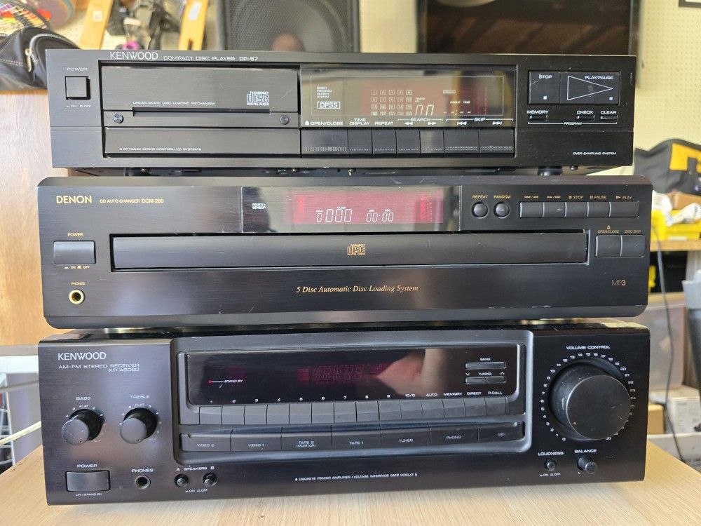 Vintage Denon & Kenwood Receiver And CD Players