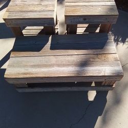 Rustic Looking  End Tables and Coffee Table