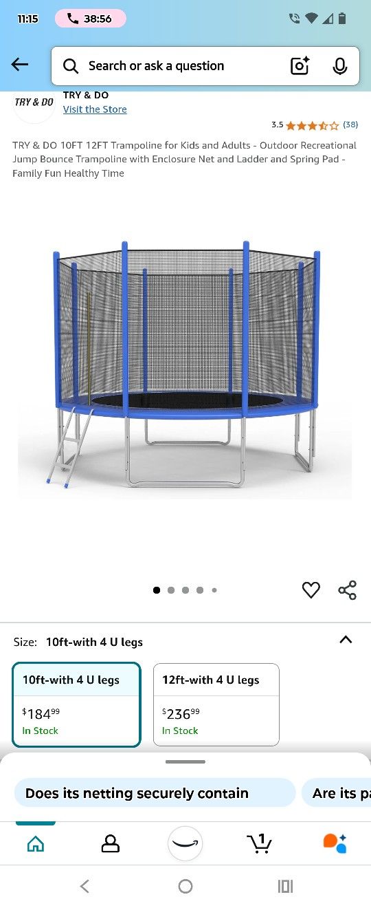 10 Foot Trampoline Brand New Never Opened 