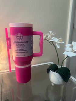 Mayim 2-Compartment Tumbler with Straw Pink