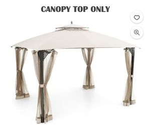 10' x 12' Patio Gazebo Replacement Top Cover 2-Tier Canopy CPAI-84 Outdoor Beige