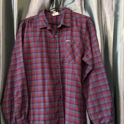 Size - LG - Men’s Columbia Button Up - Red / Blue