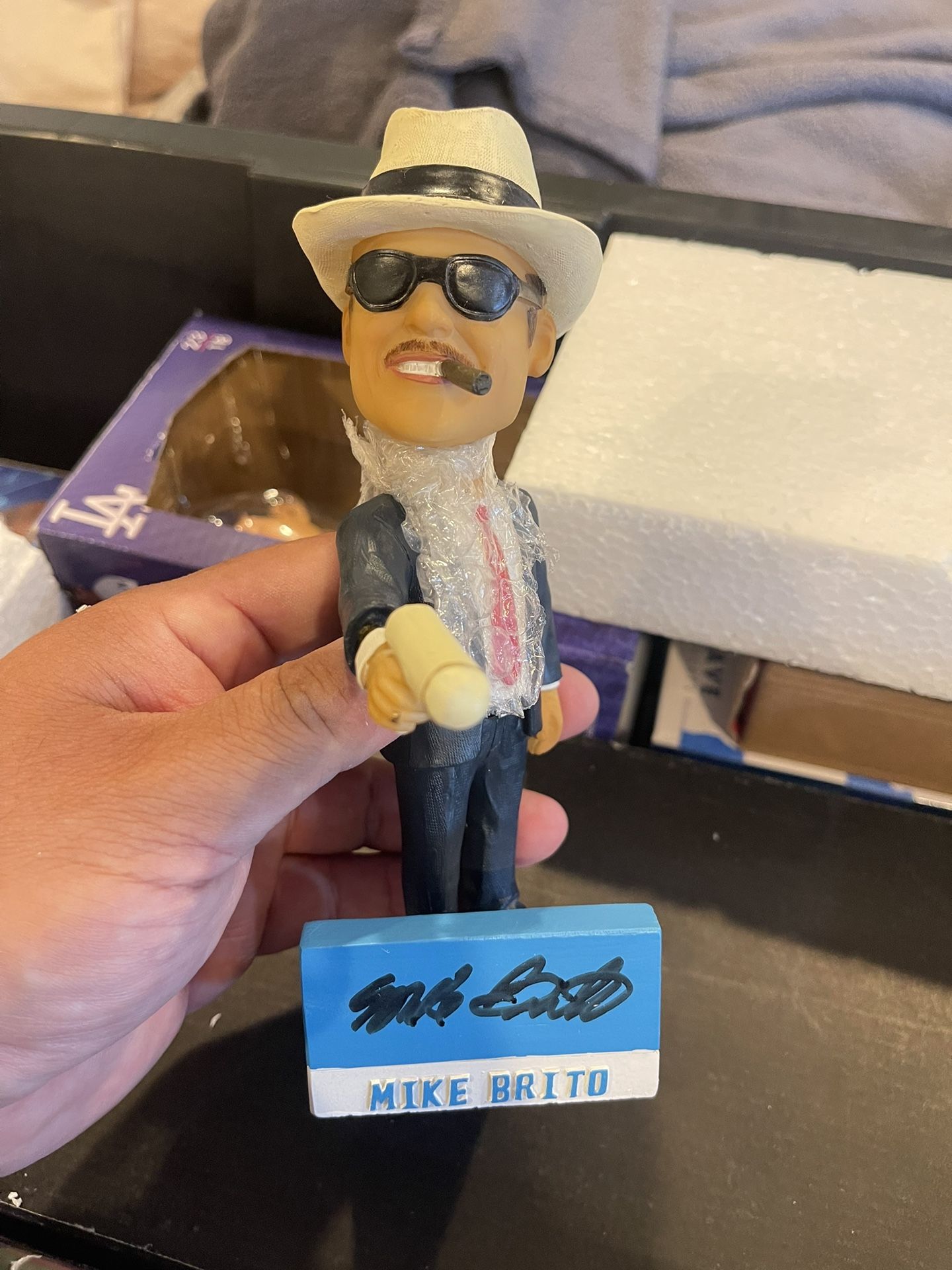 Mike Brito Signed Radar Gun Bobblehead RARE LA Dodgers