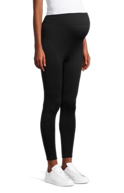 Time and Tru Black Maternity Leggings With Comfort Belly Band