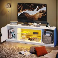 Bestier LED TV Stand with Power Outlets for 55/60/65 Inch TV