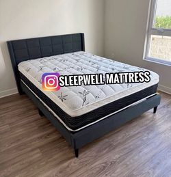 Queen size bed frame with pillow top Mattress Included