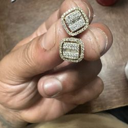 REAL Gold Diamond Earrings 