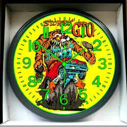 GTO Muscle Car Garage Shop Glow In The Dark Wall Clock New!