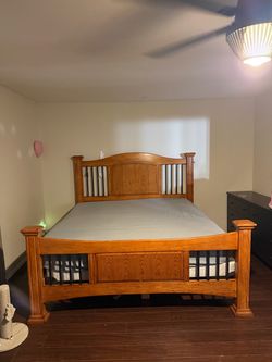Cali king Size Oak Wood Bed Frame