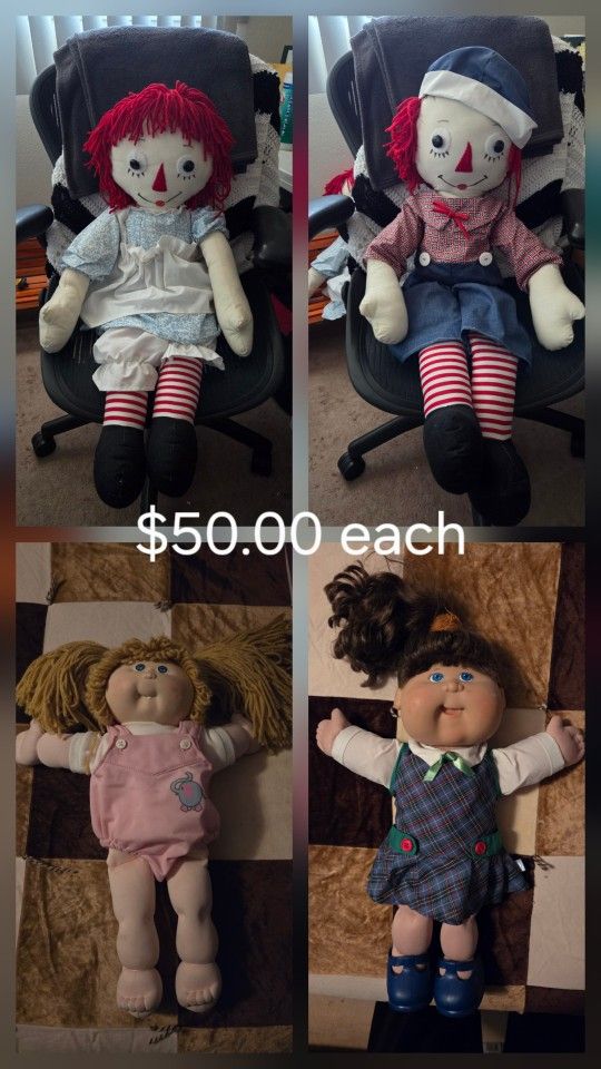 Raggedy Ann and. Andy And Cabbage Patch Dolls