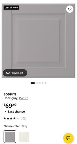 *new* Bodbyn IKEA cabinet Door 15x15 for Sektion