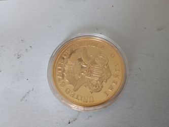 1861 DOUBLE EAGLE TRIBUTE 24K GOLD PLTD PROOF W/COA BY AM. MINT