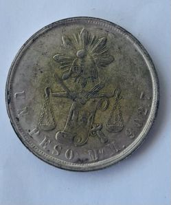 1872 Silver Mexican Peso