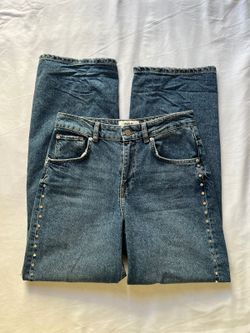 BDG High Rise Studded Straight Leg Jeans