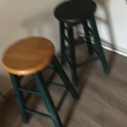 Stool Wooden  Height From Floor 24” Inches Tall Both $50