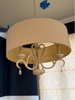 Used DRUM SHADE CHANDELIER FOR SALE LIKE NEW!